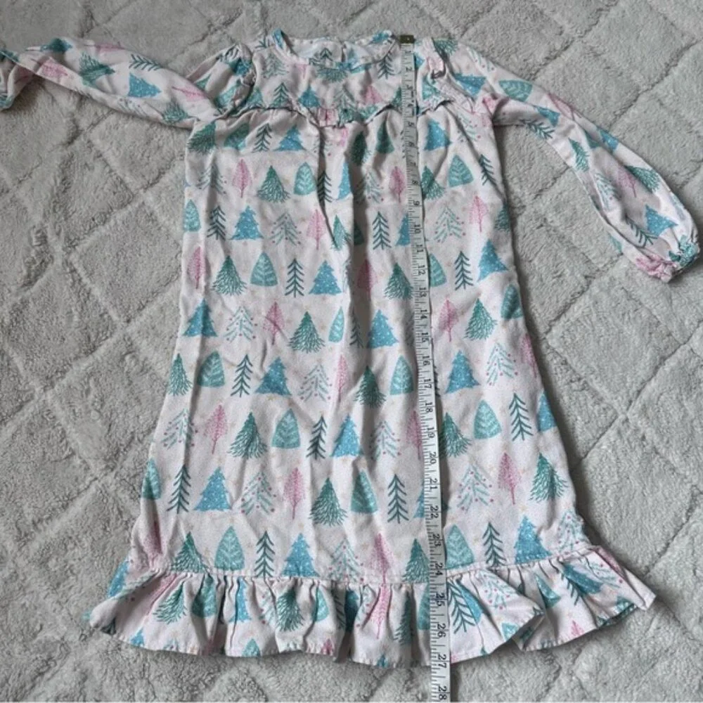 Posh Peanut | Pink Christmas Trees Flannel Nightgown | Size 5T-6T